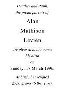 birth announcement